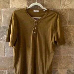 Buck Mason M Pima Cotton Curved Hem Henley.